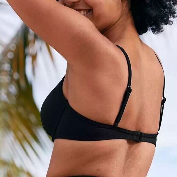 NWOT Aerie Lightly Lined Underwire Bikini Top Women 32DD Black - Picture 7 of 7